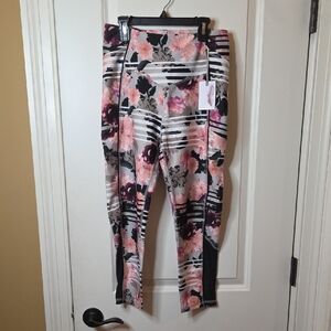 CLEARANCE Jessica Simpson Active Floral Leggings With Mesh Details In Size L